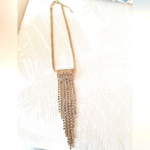 Gold and black rhinestone necklace